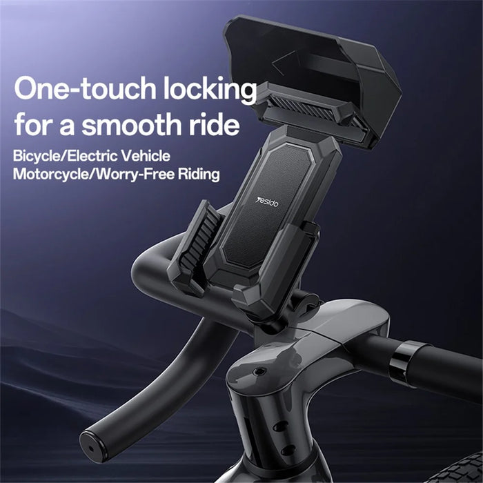YESIDO C331 Bicycle Phone Holder with Sunshade, Bike Handlebar Phone Mount - 2