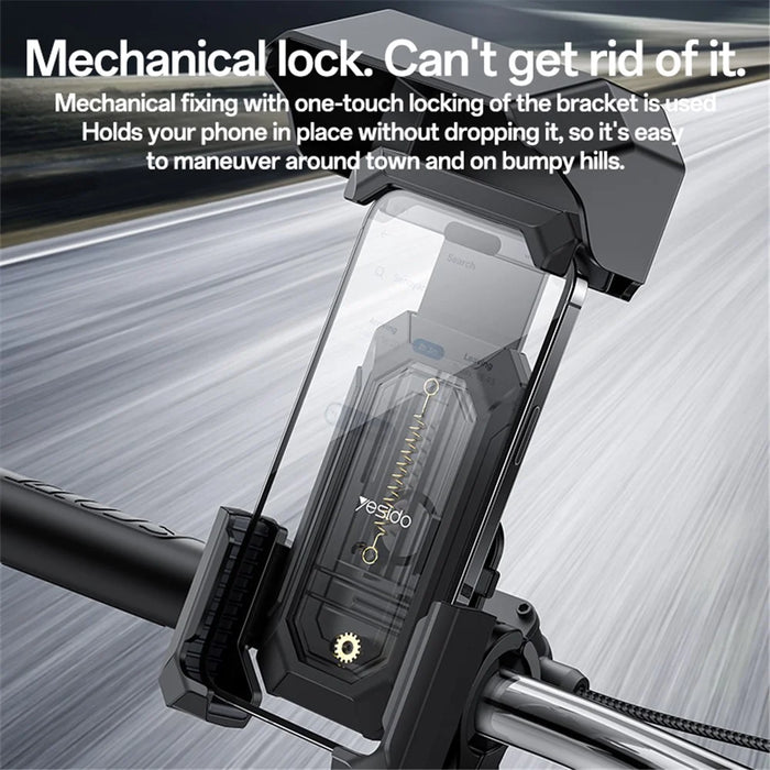 YESIDO C331 Bicycle Phone Holder with Sunshade, Bike Handlebar Phone Mount - 4