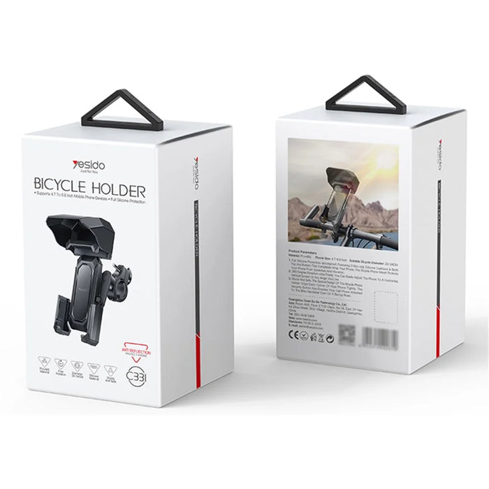 YESIDO C331 Bicycle Phone Holder with Sunshade, Bike Handlebar Phone Mount - 7