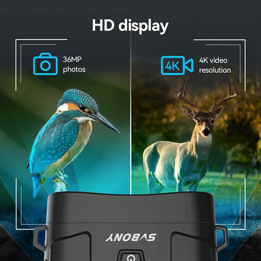 SVBONY SA206 4K Night Vision Binocular Goggles with 3 inch Large Screen, 8X Digital Zoom, 32G TF Card - 4