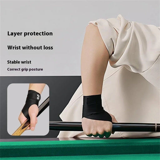 GOLOVEJOY HW15 Snooker Billiards Pool Wrist Support Brace Tendon Sheath Sleeve Training Aid Glove - Black / Left Hand - 2