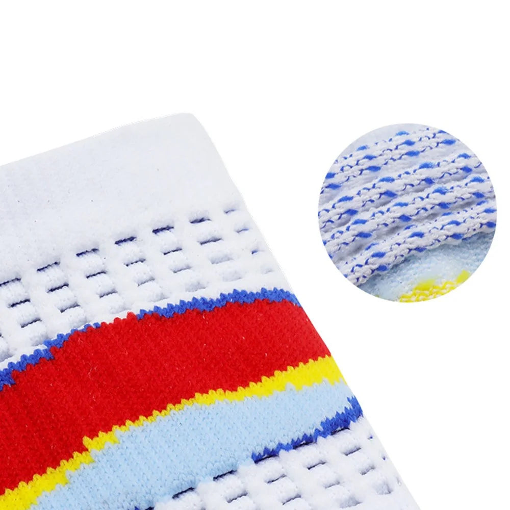 8x9.5cm Sports Wristband Sweat Absorbing Tennis Running Fitness Basketball Wrist Protective Band - White+Blue - 4