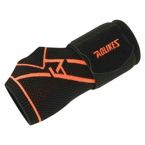 AOLIKES 8201 1Pc Breathable Wrist Support Brace for Badminton Fitness Extended Compression Wristband - Black+Orange S - 1