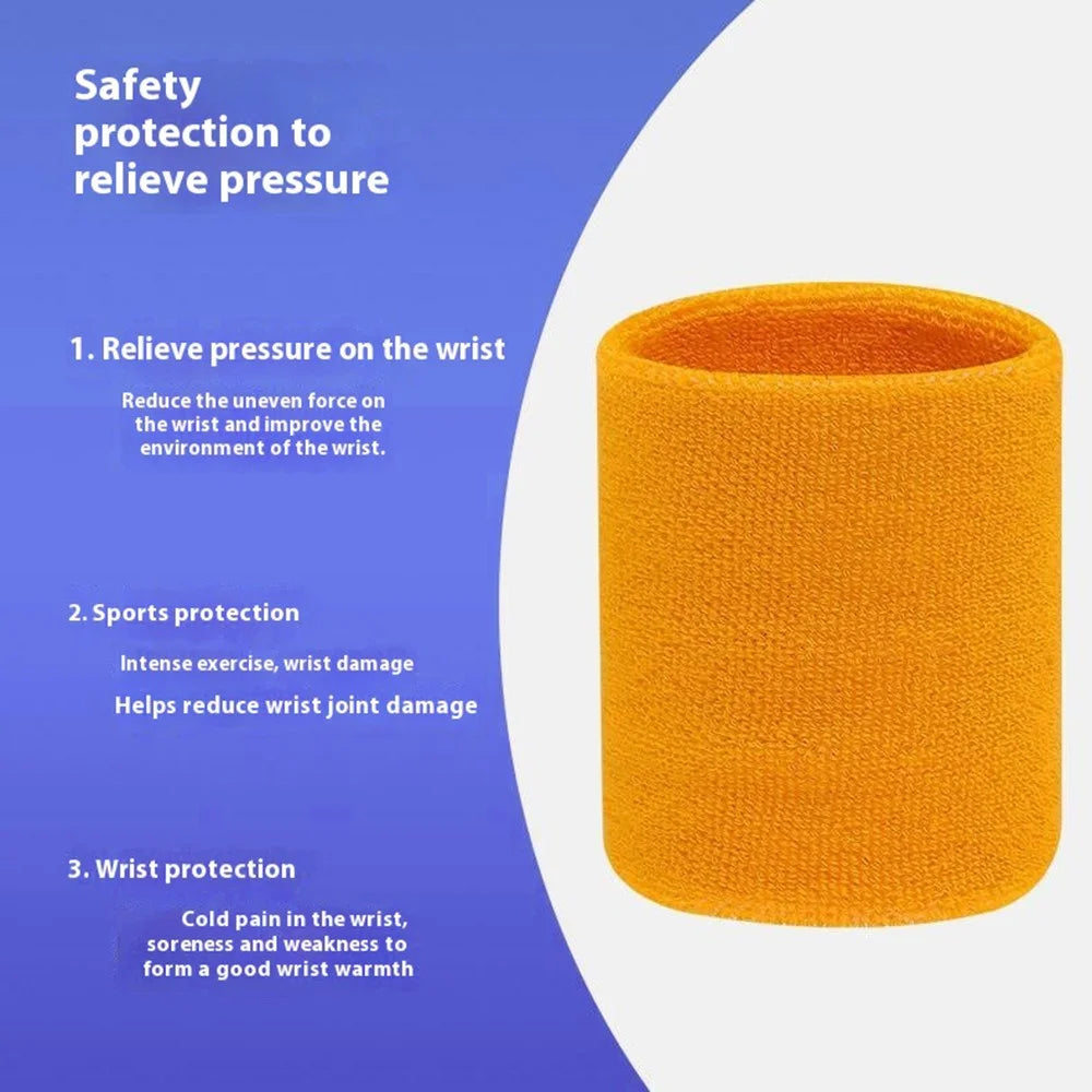 1Pc Sports Wrist Support Sweatband Basketball Badminton Fitness Breathable Tendon Protection Wrist Guard - Yellow - 2