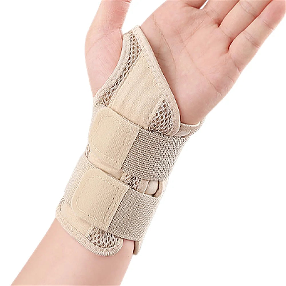 1Pc Wrist Support Brace Adjustable Compression Wrist Wrap Guard for Pain Relief Arthritis Carpal Tunnel - Left Hand / Skin Color S / M - 1