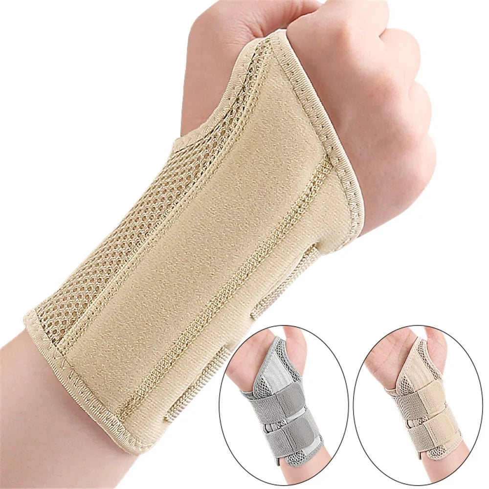 1Pc Wrist Support Brace Adjustable Compression Wrist Wrap Guard for Pain Relief Arthritis Carpal Tunnel - Left Hand / Skin Color S / M - 2