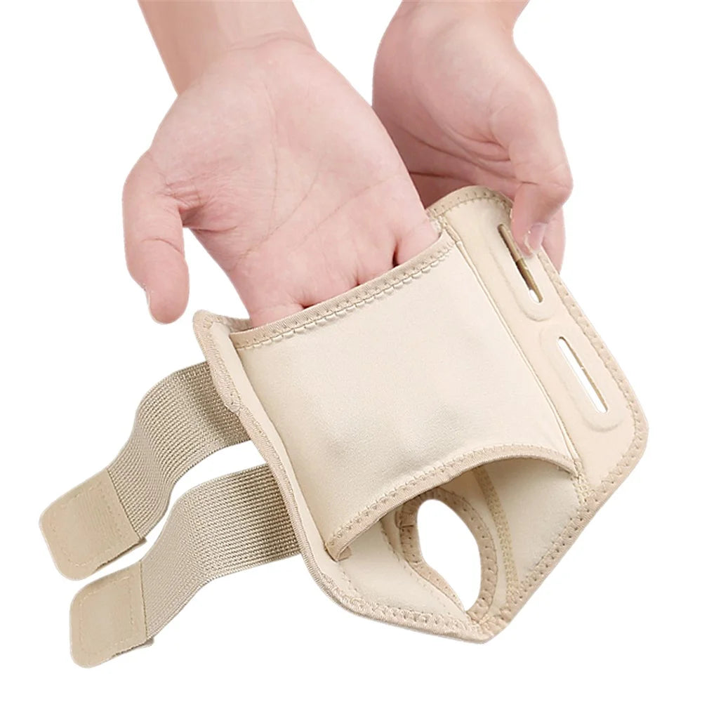 1Pc Wrist Support Brace Adjustable Compression Wrist Wrap Guard for Pain Relief Arthritis Carpal Tunnel - Left Hand / Skin Color S / M - 4
