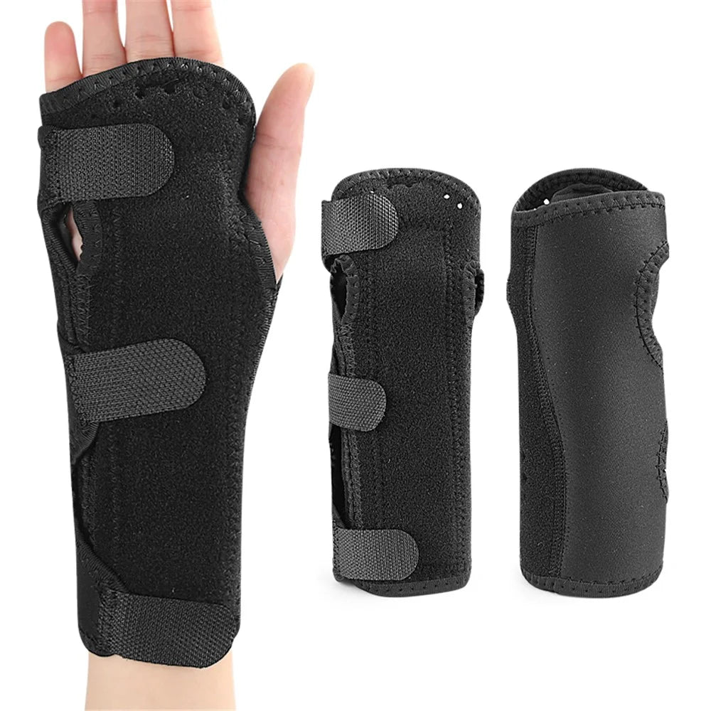 026 1Pc Size S Wrist Support Brace Adjustable Breathable Wrist Guard for Sports Injury Prevention Recovery - Black - 1