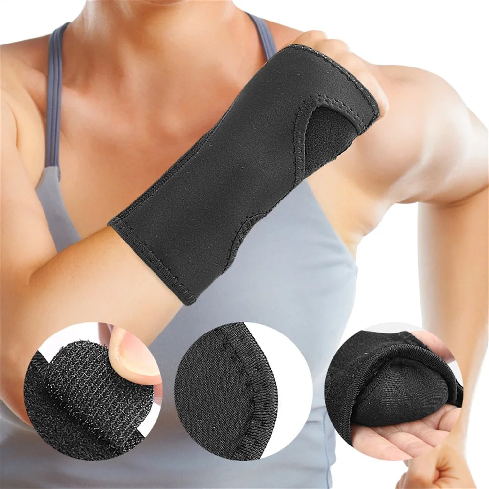 026 1Pc Size L Wrist Support Brace Adjustable Breathable Wrist Guard for Sports Injury Prevention Recovery - Black - 4