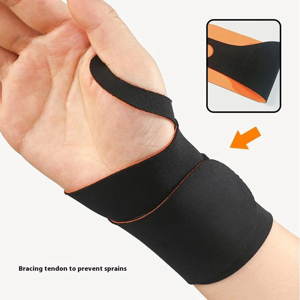 GOUNOD HS070 Wrist Support Brace Compression Sleeve Tendon Sheath Protection for Pain Relief Fitness - Black + Orange - 3