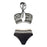 Y357 Retro Print Bikini Swimsuit 3-Piece Swimwear For Women European Style Beach Vacation Swimwear - Black  /  M - 4