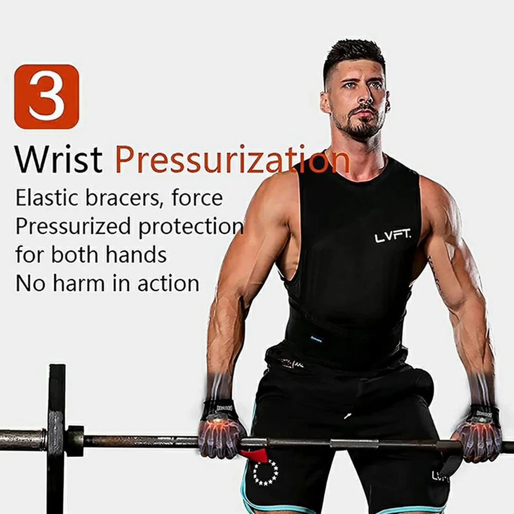 GOUNOD J46 1 Pair Deadlift Hand Straps Weightlifting Powerlifting Pull-Ups Wrist Support Non-Slip Grip Bands - Black - 3