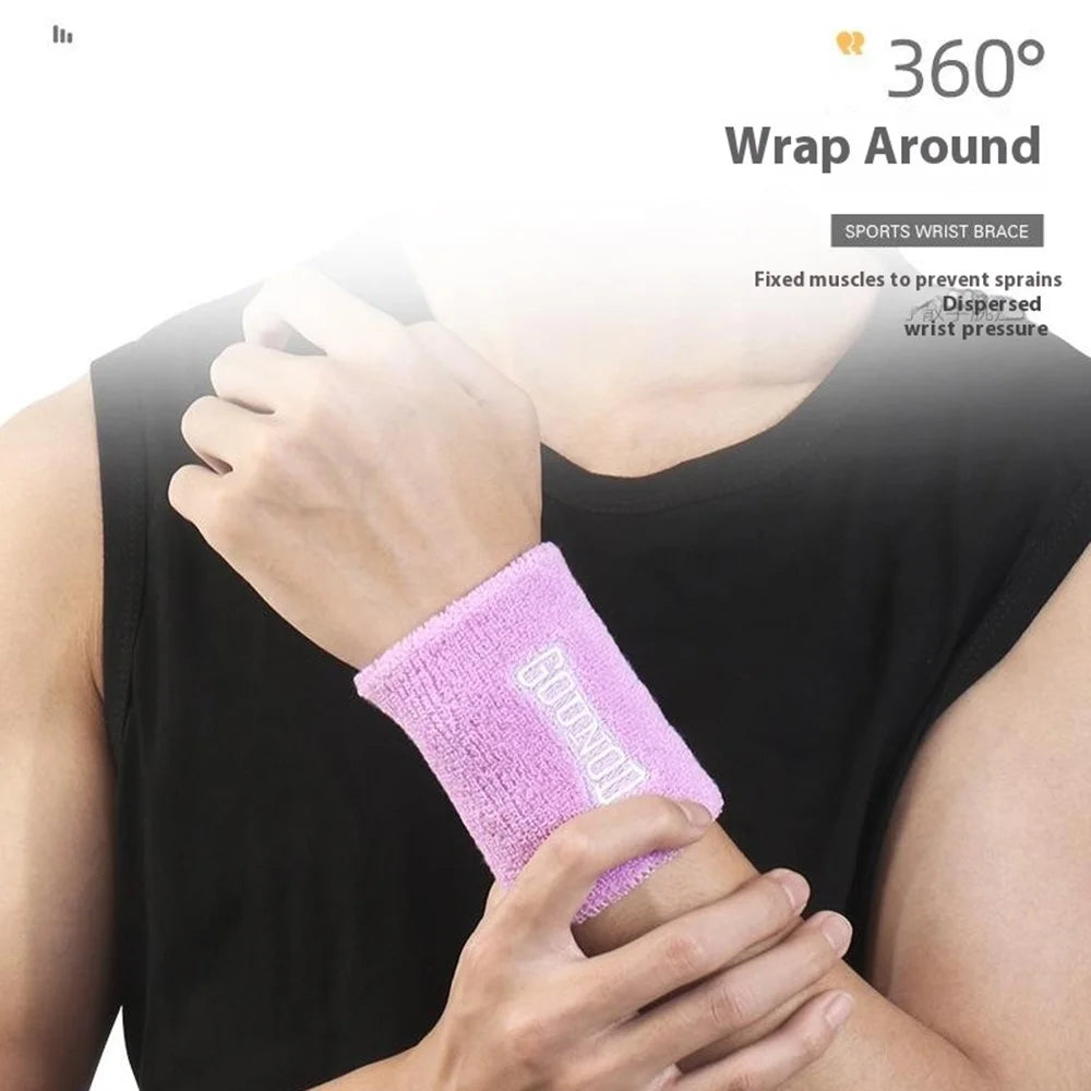GOUNOD 1Pc Fitness Wrist Sweatband Breathable Absorbent Wristband Compression Support for Basketball / Running / Yoga - Grey - 6