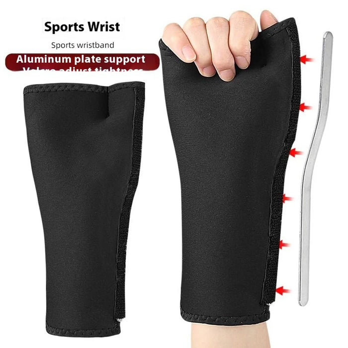 113 1Pc Sport Wrist Support Brace Adjustable Compression Wrist Guard with Removable Aluminum Splint - 2
