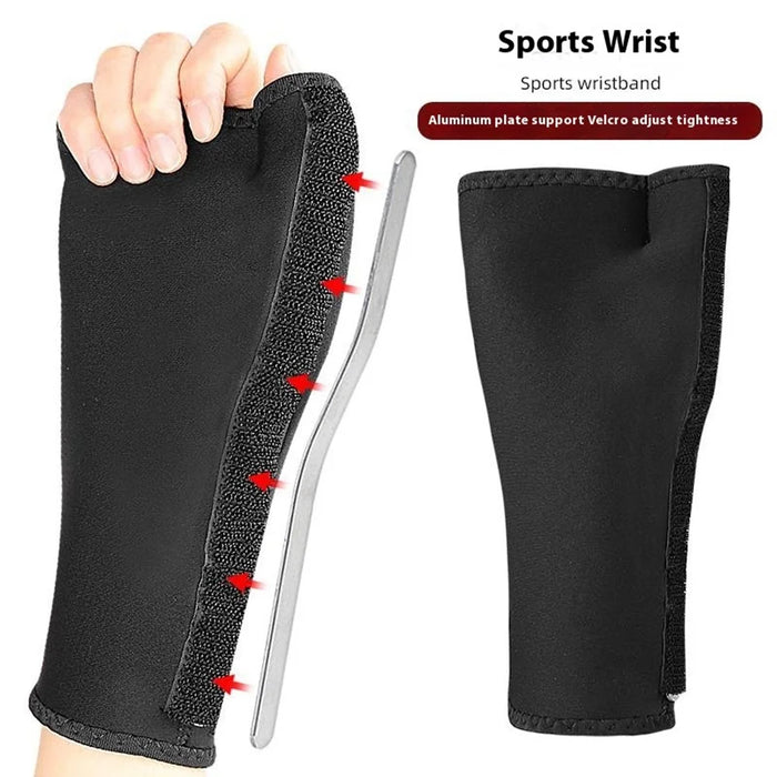 113 1Pc Sport Wrist Support Brace Adjustable Compression Wrist Guard with Removable Aluminum Splint - 3