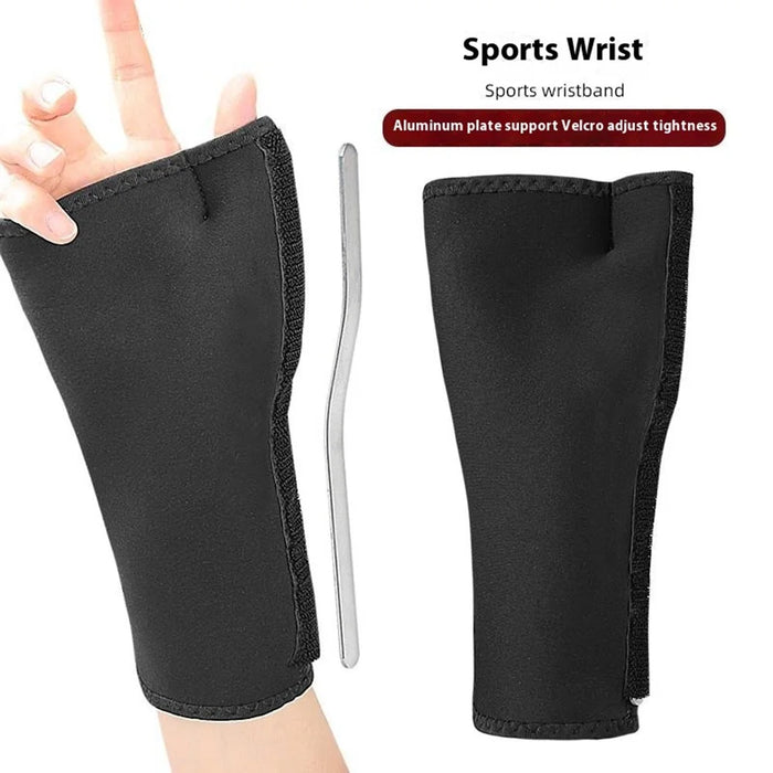 113 1Pc Sport Wrist Support Brace Adjustable Compression Wrist Guard with Removable Aluminum Splint - 4