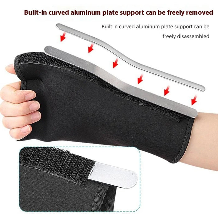 113 1Pc Sport Wrist Support Brace Adjustable Compression Wrist Guard with Removable Aluminum Splint - 6