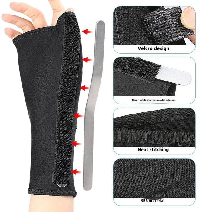 113 1Pc Sport Wrist Support Brace Adjustable Compression Wrist Guard with Removable Aluminum Splint - 7