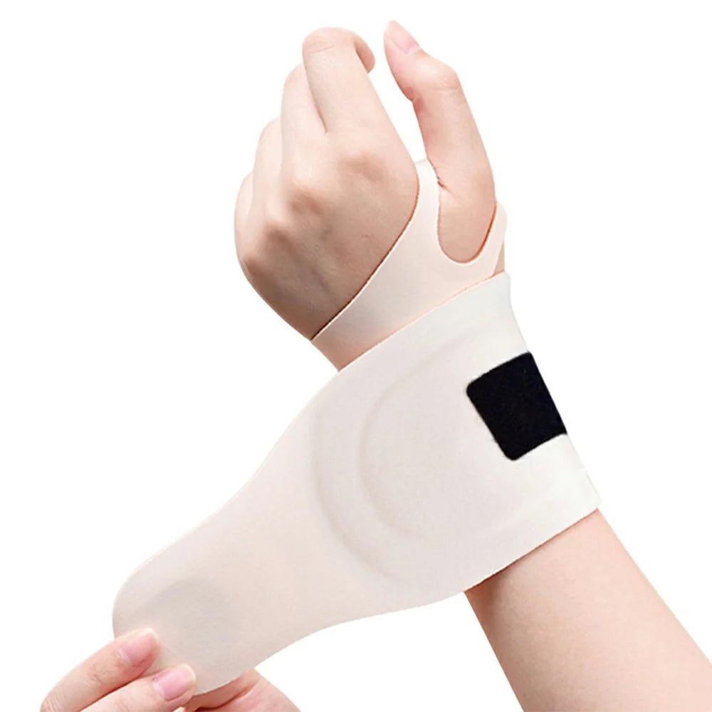 YF-JS101 1Pc Ice / Heat Therapy Gel Wrist Support Brace Tendonitis Badminton Fitness Sports Sprain Protection Wrist Wrap - Beige - 1