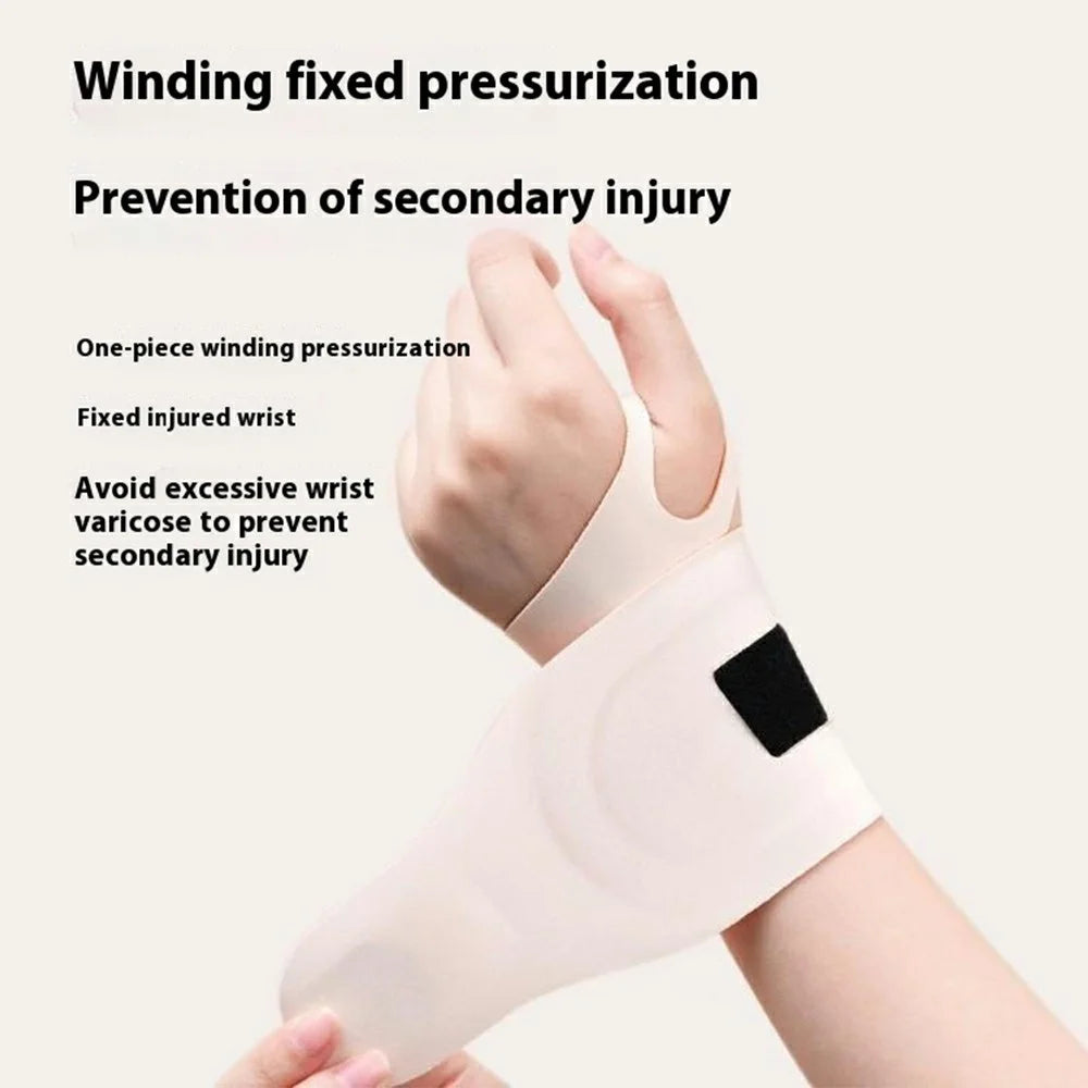 YF-JS101 1Pc Ice / Heat Therapy Gel Wrist Support Brace Tendonitis Badminton Fitness Sports Sprain Protection Wrist Wrap - Beige - 3