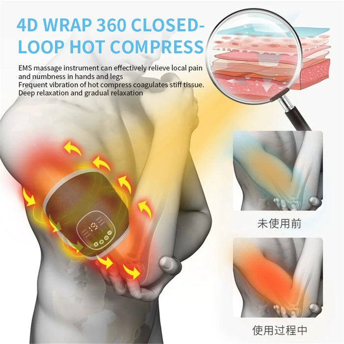 KJH-0030 Multifunction EMS Heating Wrist Support 9 Modes Pulse Massager Smart Arm Band - 7