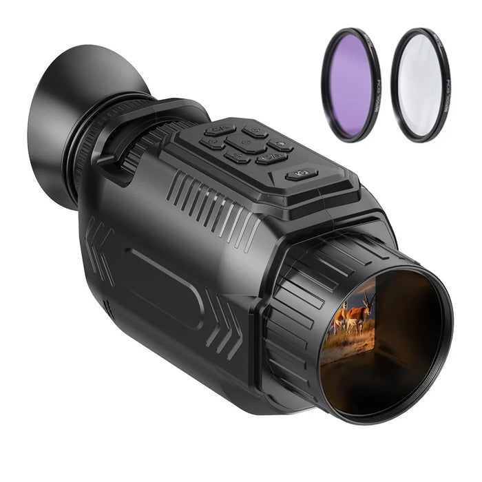 D15 WiFi Night Vision Monocular Camera 4K Video 64MP Photo 28X Zoom, with 64GB Memory Card + 43mm Macro Lens + CPL Filter - 1