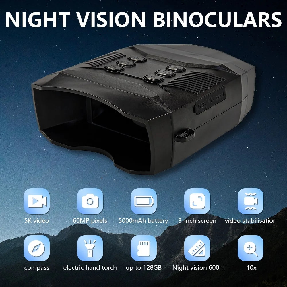 Z5 3 Inch HD Screen 5K Infrared Night Vision Binoculars 10X Digital Zoom Telescope with Flashlight - 2