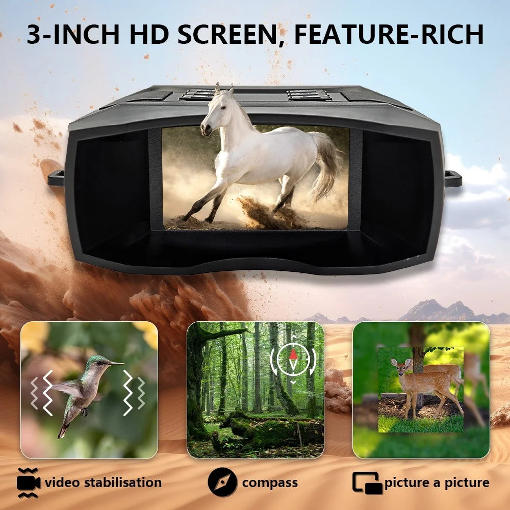 Z5 3 Inch HD Screen 5K Infrared Night Vision Binoculars 10X Digital Zoom Telescope with Flashlight - 3