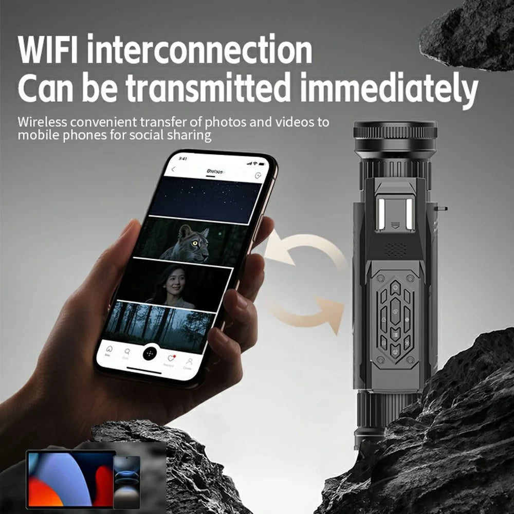 D12 Outdoor 4K HD WiFi Night Vision Monocular Camera 1.54 Inch IPS Screen 64MP Infrared Digital Telescope, Standard Version - 5