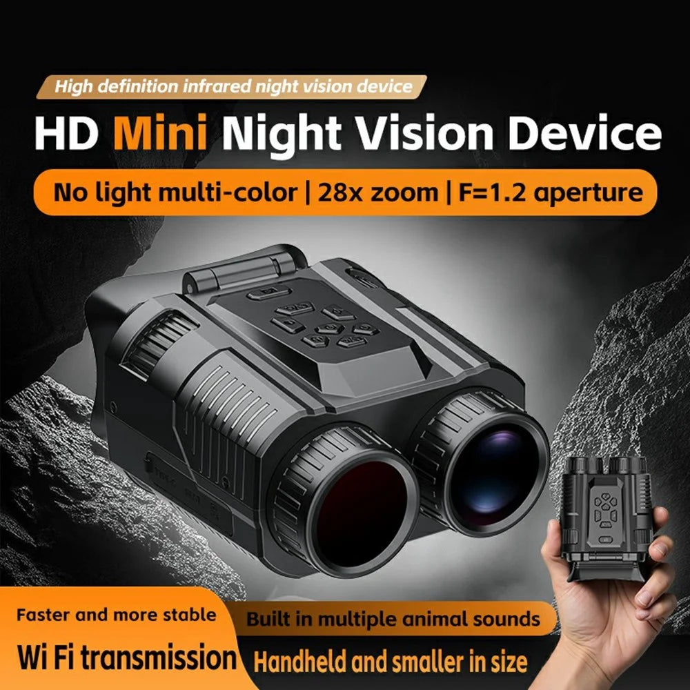D13 4K HD Hunting Telescope 2 Inch IPS Screen 28x Zoom Outdoor Mini Binocular Night Vision Camera, with 32GB Card - 3