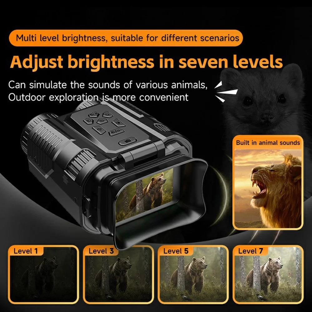 D13 4K HD Hunting Telescope 2 Inch IPS Screen 28x Zoom Outdoor Mini Binocular Night Vision Camera, with 32GB Card - 6