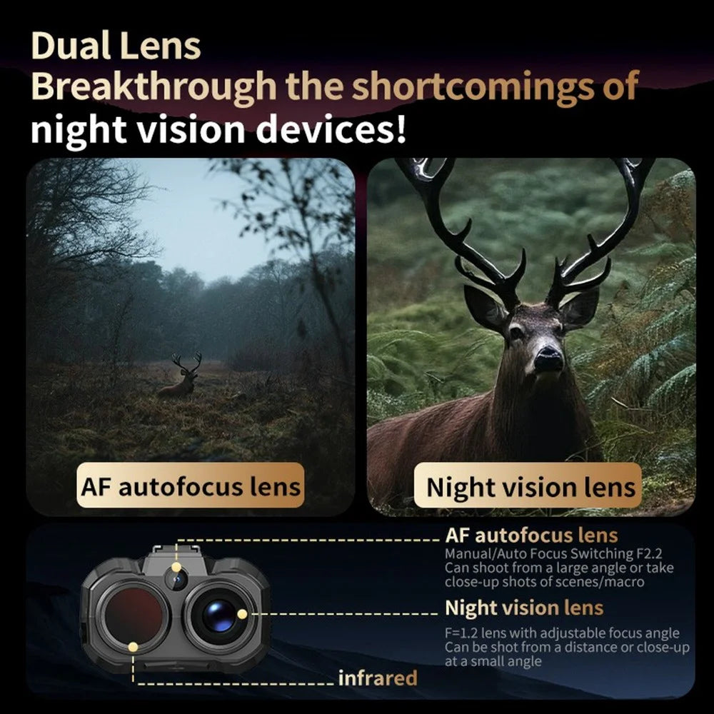 NV109 Outdoor Hunting 2.0 Inch IPS Screen Night Vision Binoculars Dual Lens Video Recording Camera, with 32GB Card - 4