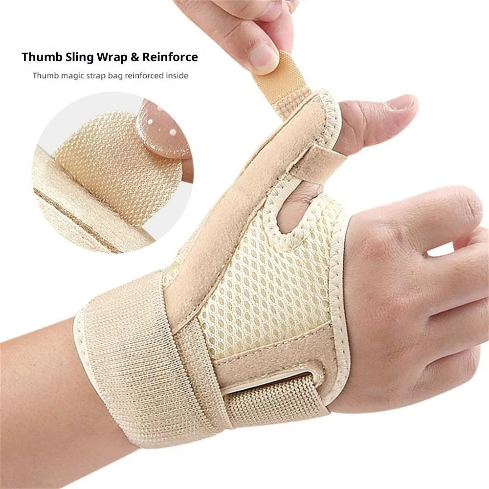 095 1Pc One Size Fits All Wrist Support Brace for Badminton Tennis Sports Adjustable Wrist Wrap Comfortable - Beige - 3