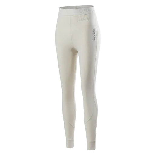 WOSAWE BD190 For Women Winter Ski Fleece Base Layer Pants High Elastic Tight Fleece-Lined Cold-Resistant Ski Leggings - Creamy Yellow, Asian M  /  EU S - 1