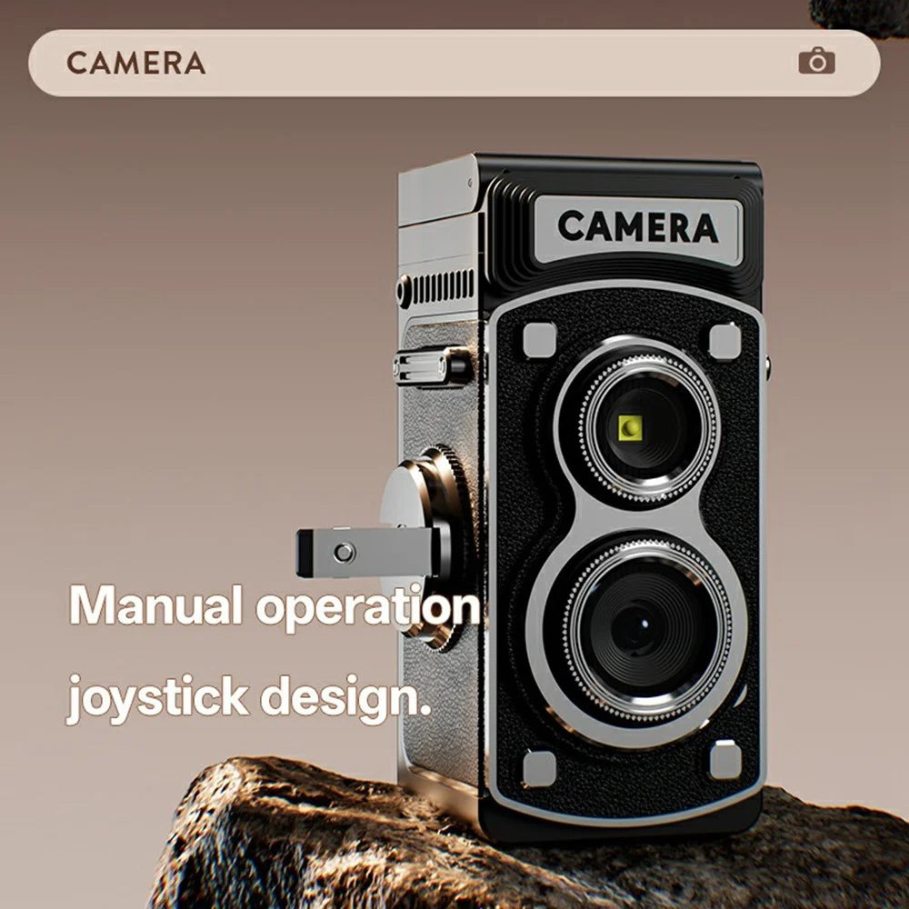 Y8000 Retro Camera Manual Joystick Simulation Vintage Portable Pocket HD Digital Camera No Memory Card - Black - 2