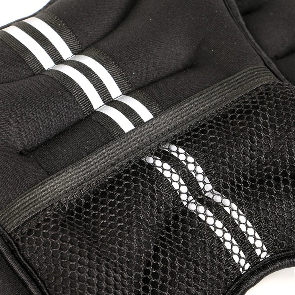 12LB Weighted Vest Adjustable Training Weight Vest with Iron Sand Bags For Strength Training Cardio Fitness - Black - 5