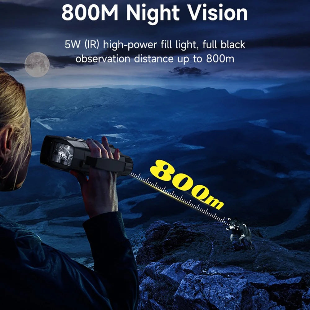 326 4K Night Vision Binoculars with 3 inch IPS Screen 800m Night Vision Goggles for Hunting Wildlife - Black - 3