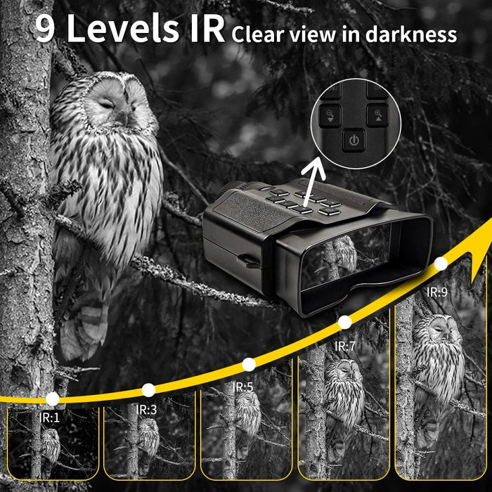 Z9 Night Vision Telescope 5K 9 Level Infrared Night Vision with 10X Zoom 60MP Camera for Hunting - Black - 5
