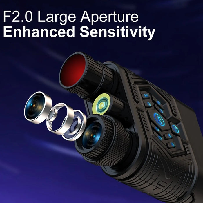 AC1000 Digital Night Vision Binoculars 1080P HD Infrared Scope 10X Zoom 3 inch Screen Telescope for Outdoor Hunting - Black - 7