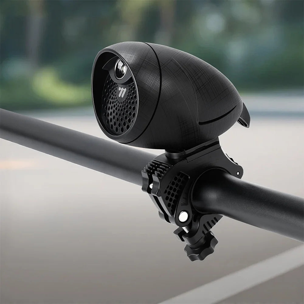 WEST BIKING YP0706073 40 Sound Effects DIY Voice Electric Horn Bell with 3-mode LED Light for Bike Cycling - Black - 1