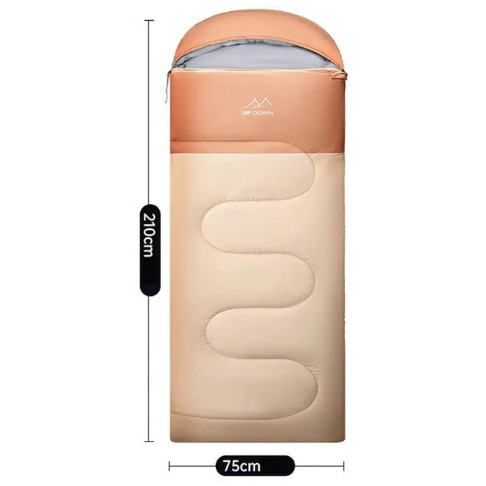 UPDOWN 2.0KG  /  -2~8 Degrees Celsius Envelope Sleeping Bag Adult Winter Thick Warm Outdoor Camping Warm Sleep Bag - Beige - 6