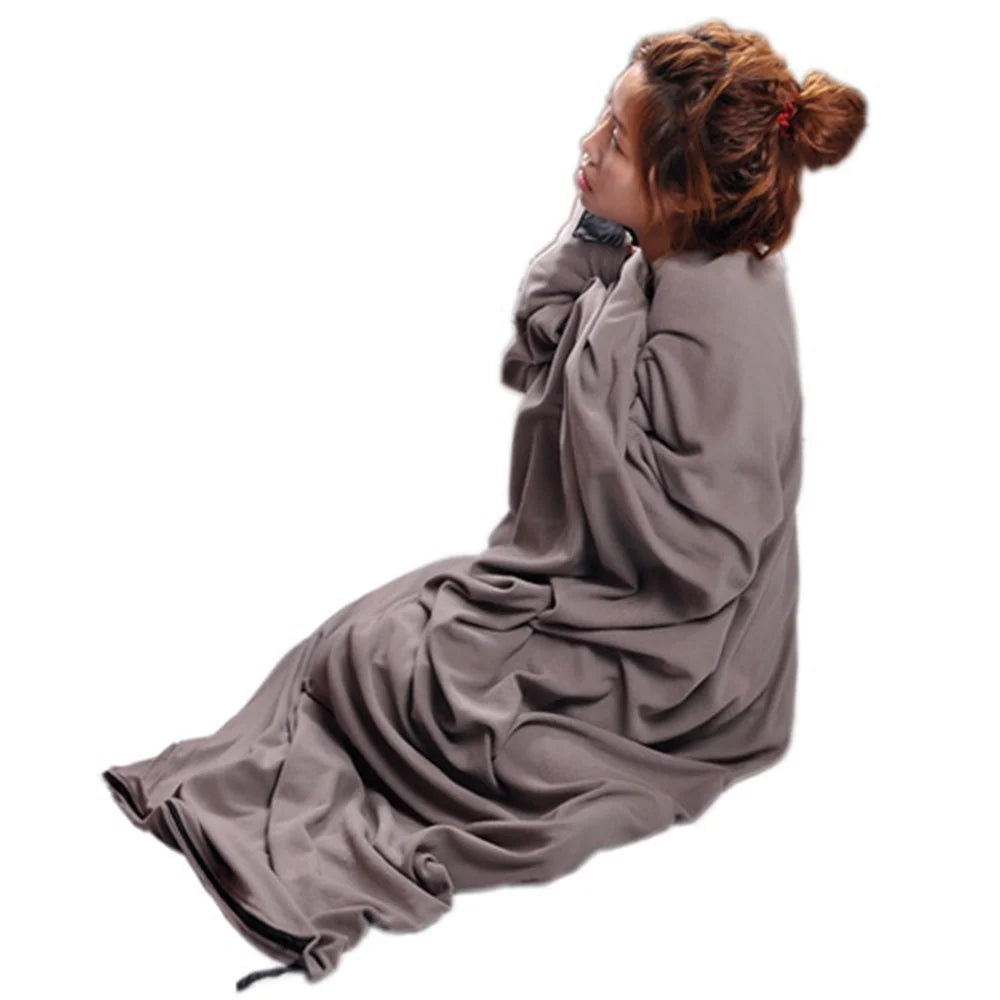 180 x 70 - 75cm Fleece Sleeping Bag Lightweight Portable Inner Liner for Outdoor Camping Travel - Pink - 3