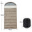 2kg 100cm Extra Wide Adult Sleeping Bag Winter Thick Warm 5℃ Outdoor Camping Envelope Hooded Sleeping Bag - Khaki - 1
