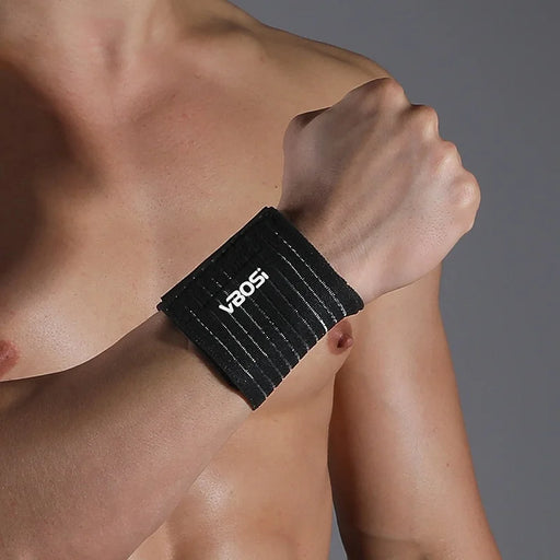 VBOSI 0224V 1Pc Wrist Support Brace Adjustable Magic Tape Wrist Brace for Badminton Basketball Fitness Protective Gear - Black - 1