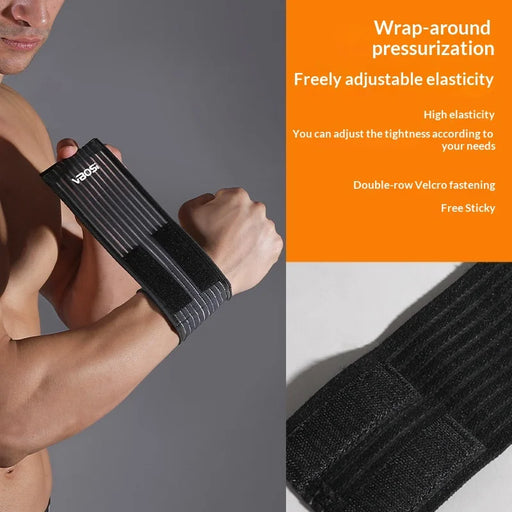 VBOSI 0224V 1Pc Wrist Support Brace Adjustable Magic Tape Wrist Brace for Badminton Basketball Fitness Protective Gear - Black - 2