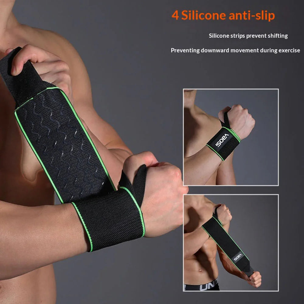 VBOSI 4324V 1Pc Anti-Slip Compression Wrist Wrap Adjustable Wrist Support with Thumb Loop for Weightlifting Push-ups Gym - Red - 4