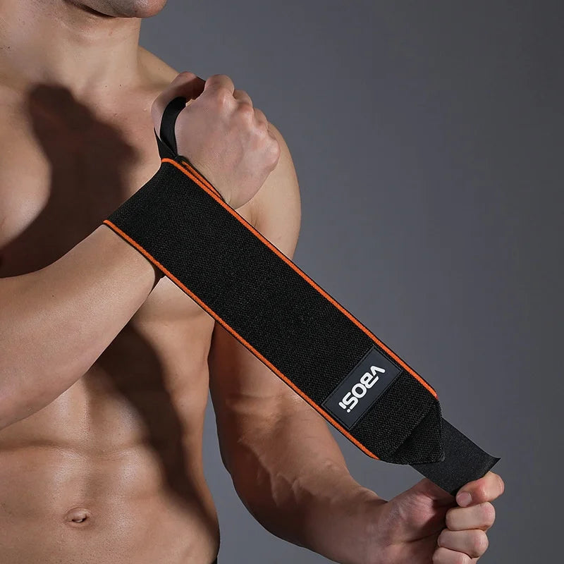 VBOSI 4324V 1Pc Anti-Slip Compression Wrist Wrap Adjustable Wrist Support with Thumb Loop for Weightlifting Push-ups Gym - Red - 6