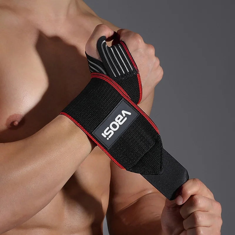 VBOSI 1324V Adult Wrist Support Adjustable Magic Tape Wrist Brace for Weightlifting Fitness Basketball Cycling - Red - 1