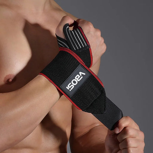 VBOSI 1324V Adult Wrist Support Adjustable Magic Tape Wrist Brace for Weightlifting Fitness Basketball Cycling - Red - 1