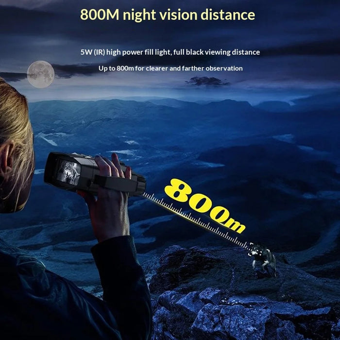 326 Night Vision Binoculars 4K HD Infrared 800M Range 3.0 Inch Screen 10X Zoom Digital Telescope for Outdoor Hunting - Black - 3